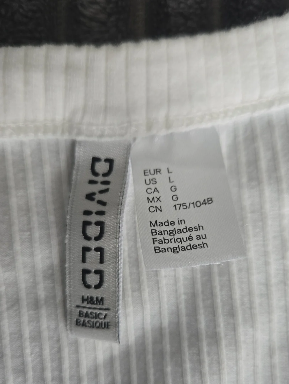 NWOT H&M White Ribbed Long Sleeve Scoop Neck Top